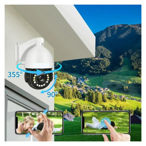 Top Notch 4K Ip Ptz Security Camera With 30X Optical Zoom Crisp Night Vision, mounted for wide area surveillance.
