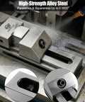 Top Pick 2 Inch Precision Vise For Machinists Built Bulletproof With Heavy Duty Alloy Steel And Screwless Quick Release Setup in use on metal.