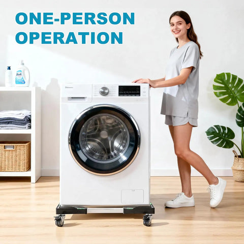 Beefy Heavy Duty Adjustable Appliance Dolly With Wheels For Fridge Washer Dryer Portable Universal Mobile Base Moving Cart With 4 Locking Swivel Wheels Fits 16 To 24 Inches