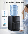 Countertop Water Dispenser With Three Temperature Settings For Hot Room Temperature And Cold Water Fits 3 Or 5 Gallon Bottles