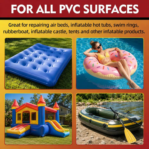 Waterproof Air Mattress Patch Repair Kit With 60ml PVC Glue Inflatable beds, pool floats, slides, and rafts