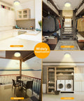 Motion Sensor Light Indoor Battery Powered 80 LED Wireless Ceiling Light installed in kitchen, closet, balcony, and laundry room