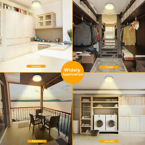 Motion Sensor Light Indoor Battery Powered 80 LED Wireless Ceiling Light installed in kitchen, closet, balcony, and laundry room
