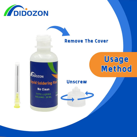 No Clean Liquid Solder Flux Dropper For Electrical And Aluminum Soldering No Residue Formula With 50 Ml Bottle and applicator
