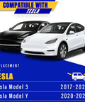 Heavy Duty Front Windshield Wiper Blades For Tesla Model 3 And Model Y Direct Oem Replacement With Straight Shooter Alignment and Rock Solid Durability To Clear Weather Like A Boss On Every Drive with two Tesla cars.