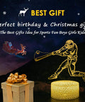 Promotional image showing Baseball Man 3D Lamp Night Light With Remote Control And Touch Sensor as a gift idea.