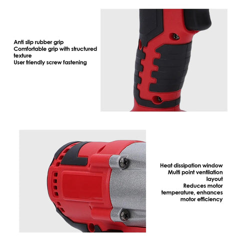 Powerful Cordless Metal Shears With 360 Degree Pivoting Head Variable Speed Electric Cutter grip details and ventilation features