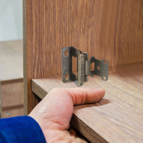 Installation of Semi Concealed Self Closing Cabinet Hinges With Heavy Duty Steel Construction Half Inch 2 Pack Gate Style
