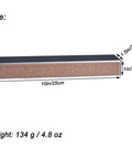 10 Inch Professional Guitar Fret Leveling Beam And Heavy Grit Sanding File Block with dimensions and weight details.