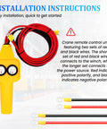 Crane remote control unit with red and black wires, part of Beefy Electric Pickup Truck Crane With 1800 Lbs Lift Folding Truck Bed Crane