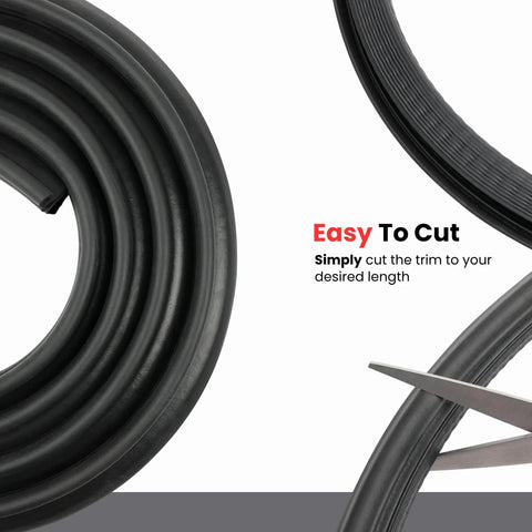 Door Rubber Seal Large Bulb With Big Grip Range, Flexible And Easy Install, No Glue Needed, roll and cutting scissors