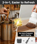 Water Based Wood Stain And Sealer In One With Detachable Brush For A Buttery Smooth Black Walnut Finish On Diy Furniture And Hassle Free Cabinet Touchups showcased in a comparison of traditional paint vs modern application.