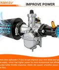 Predator 212 Stage 2 Carb Kit With VM22 Carburetor And Exhaust For Predator 196cc 224cc Engines Coleman CT200U CT200U EX BT200X Axis M200 Baja MB200 KT196 Mini Bikes Go Karts Performance Parts close-up view with air filter
