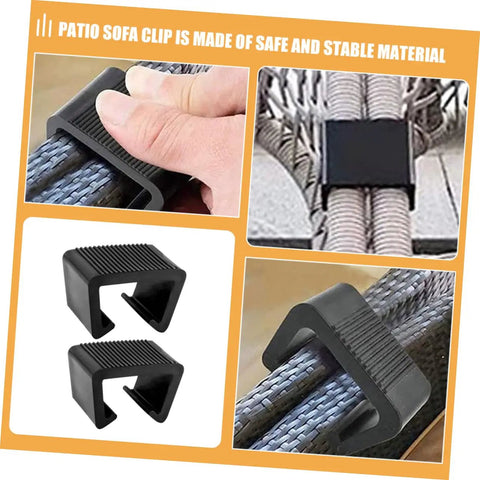 8 Pack Outdoor Furniture Clips And Connectors For Rattan Wicker Chairs And Sectional Sofas, showing lightweight clamp fasteners.