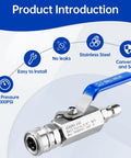 AURORA CAR 3/8 in NPT stainless steel ball valve for pressure washers with blue lever, 5000 PSI