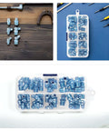 Essential 100 Pc Grease Fitting Kit With Hex Zerk Nipples For Heavy Machinery Repair And Fast Lubrication On All Mechanical Joints Using Galvanized Iron Build That Hits The Spot, blue zinc fittings in organizer