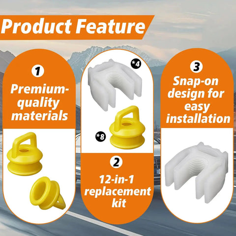 8 Piece Transmission Shifter Linkage Cable Bushing Repair Kit With 4 Bushings And 4 Retainer Clips product features display