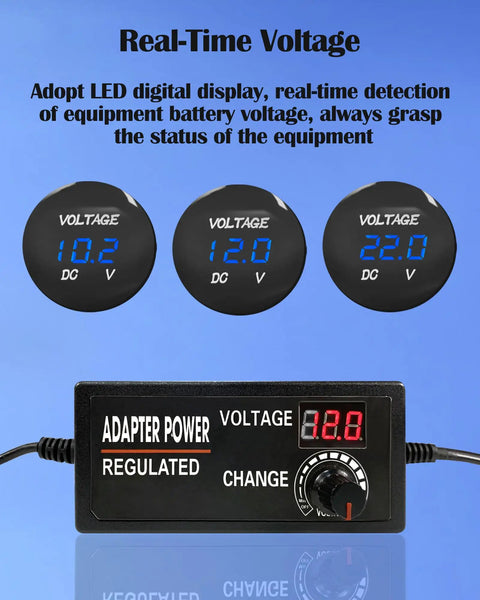 Close-up of Marine 6 Gang Rocker Switch Panel Waterproof Aluminum Mount with red digital voltage display and blue LED switches.