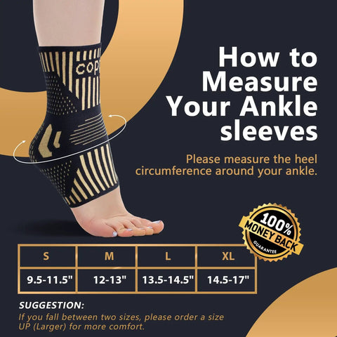Copper Infused Ankle Brace For Men And Women Pair With Pain Relief For Plantar Fasciitis Sprained Ankle Achilles Tendon