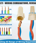 Heavy Duty Beefy Winged Tan Wire Nut Kit 1200 Pcs For 12 Gauge To 22-8 AWG Quick Twist On And Screw On Connectors with wiring diagrams.
