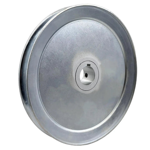 8 Inch V Belt Pulley With One And An Eighth Inch Bore, One Groove, Carbon Steel Zinc Plated, Durable Motor Pulley