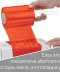 Tough As Nails Heavy Duty 5 Inch Stretch Wrap 12 Pack With Quick Grip Handle 1000 Feet Rolls 80 Gauge Dark Orange Plastic Cling in use