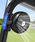 Magnetic Golf Cart Cruise Fan Set With 5000mAh Battery Rechargeable Dual Fans For EZGO Club Car Yamaha Travel Cooling Accessory