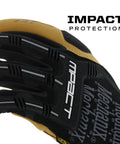 Material4X M Pact Work Gloves With Impact Guard And D3O Palm Padding, Abrasion Resistant, Tear Resistant, Black Detail View