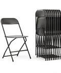 Hercules Set Of 10 Indoor Outdoor Heavy Duty Plastic Folding Chairs, 650 Lb Static Weight Capacity, Foldable Commercial Stacking Seats