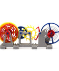 Close-up of colorful gears in 3D Printed Tourbillon Escapement Clock Model With Manual Assembly And Wind Up Movement JY09