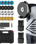 Pro Grade Mini Cordless Angle Grinder Kit With 13000 RPM 2x 16.8V 2000mAh Batteries 20 Cutting Discs Portable Tile Concrete Metal Wood Cutter For DIY Projects And Pro Jobs with accessories