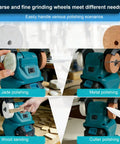 Hamwesh 5500 RPM Bench Grinder With Dual Wheels in use for jade polishing and wood sanding, showcasing versatility and performance.