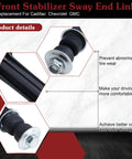 Front Stabilizer Sway End Link replacement for Cadillac Chevrolet GMC, black steel suspension link with bolts