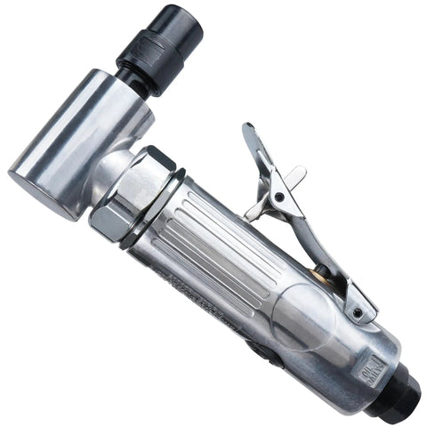 Top Notch Quarter Inch Angle Pneumatic Die Grinder Featuring Slick 90 Degree Head And Killer Variable Speed Control for precision polishing.