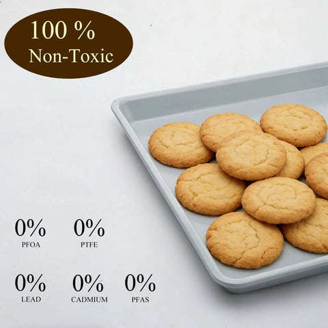 Ceramic Nonstick Baking Sheet For Oven Cookin 15x10 Inches Durable Aluminum Tray With PTFE And PFOA Free Coating holding cookies