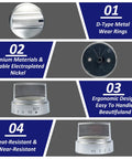 5 Piece Upgraded Gas Stove Knob Replacement Set Wb03x24818 Stainless Steel With D Shape Connector shown from various angles