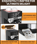 Front view of 20 Bar Espresso Machine With Touch Screen And Automatic Milk Frother 3-In-1 Latte Maker showing cup warming area.