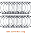 Heavy Duty Metal Swivel Lanyard Snap Hook Kit With Matching Split Key Rings For Everyday Carry Bag Charms And Killer DIY Jewelry Creations That Are Hella Durable - 50 stainless key rings.