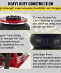 3 Ton Triple Bag Air Jack For Cars, Fast 5 Second Lift, 6600 Lbs Capacity, Lifts From 5.3 Inches To 15.75 Inches, Heavy Duty Pneumatic Car Lift With Short Handle, Red, showing high-strength steel construction, rubber pad, and triple airbags.