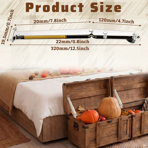 2 Pack 150N Gas Struts Hinges For Heavy Lids Stainless Steel Hydraulic Support Any Angle Stop on chest with pumpkins