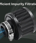 18mm Cold Air Intake Filter For Cars And Motorcycles With Adjustable Clamp High Flow Breather Filter in black