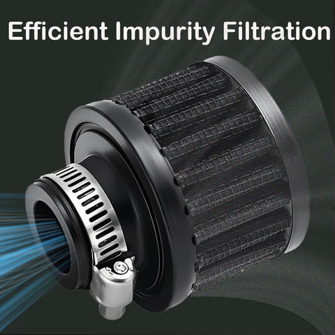 18mm Cold Air Intake Filter For Cars And Motorcycles With Adjustable Clamp High Flow Breather Filter in black