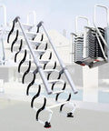 Rock Solid Electric Telescopic Ladder With Heavy Grip Handrails Wall Mounted Folding Attic Stairs in view, showcasing sleek design and functionality.