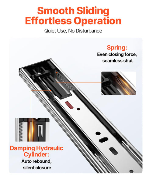 Beefy Heavy Duty Soft Close Drawer Slides Set For Cabinets, 10 Pairs 18 Inch Ball Bearing Full Extension Side Mount Rails
