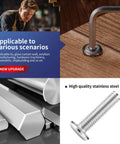 Close-up of Built To Last Heavy Duty M6 X 18mm Flat Head Hex Socket Cap Screws Bolts in 304 Stainless Steel 18-8 Full Thread.