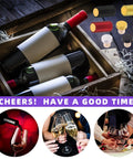 Pretty Legit Fifty Four Piece Wine Bottle Sealing Set Featuring Gold Black And Red Pvc Heat Shrink Capsules With Smooth Plastic Cork Stoppers For Homebrewers A Dead Simple Game Changer For Your Top Liquors in a rustic wooden crate with wine bottles.