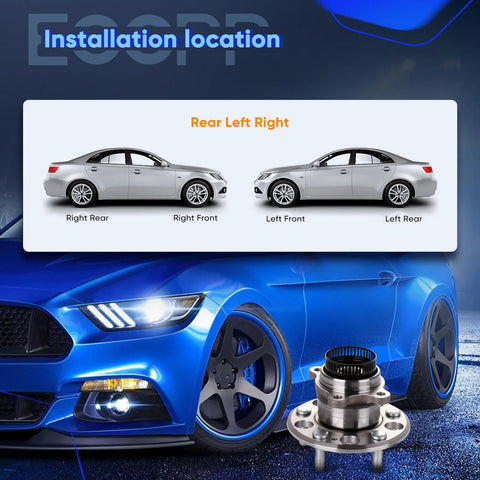 Rear Wheel Hub And Bearing Assembly 512340 Fit For Hyundai Elantra 2007 2012 With ABS 5 Lug 2 Pack Drop In Replacement OE Quality Direct Fit