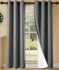 Pack Of 4 Blackout Curtain Panels 37x84 Inches Charcoal Grey Lightweight Thermal Insulated Grommet Drapes for Living Room