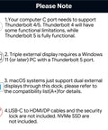 Instructions for Thunderbolt 5 Docking Station With NVMe M.2 SSD Slot And 140W Power Delivery regarding compatibility requirements.