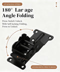 Beefy 2 Pack Heavy Duty Locking Folding Table Hinge Brackets With 180 Degree Self Locking Function Rust Resistant Steel close-up